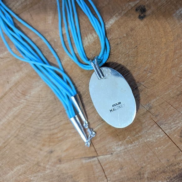 Navajo Mountain Pendant & Kingman Turquoise 5 Strands Necklace Heishi Jewelry*** - Picture 11 of 11